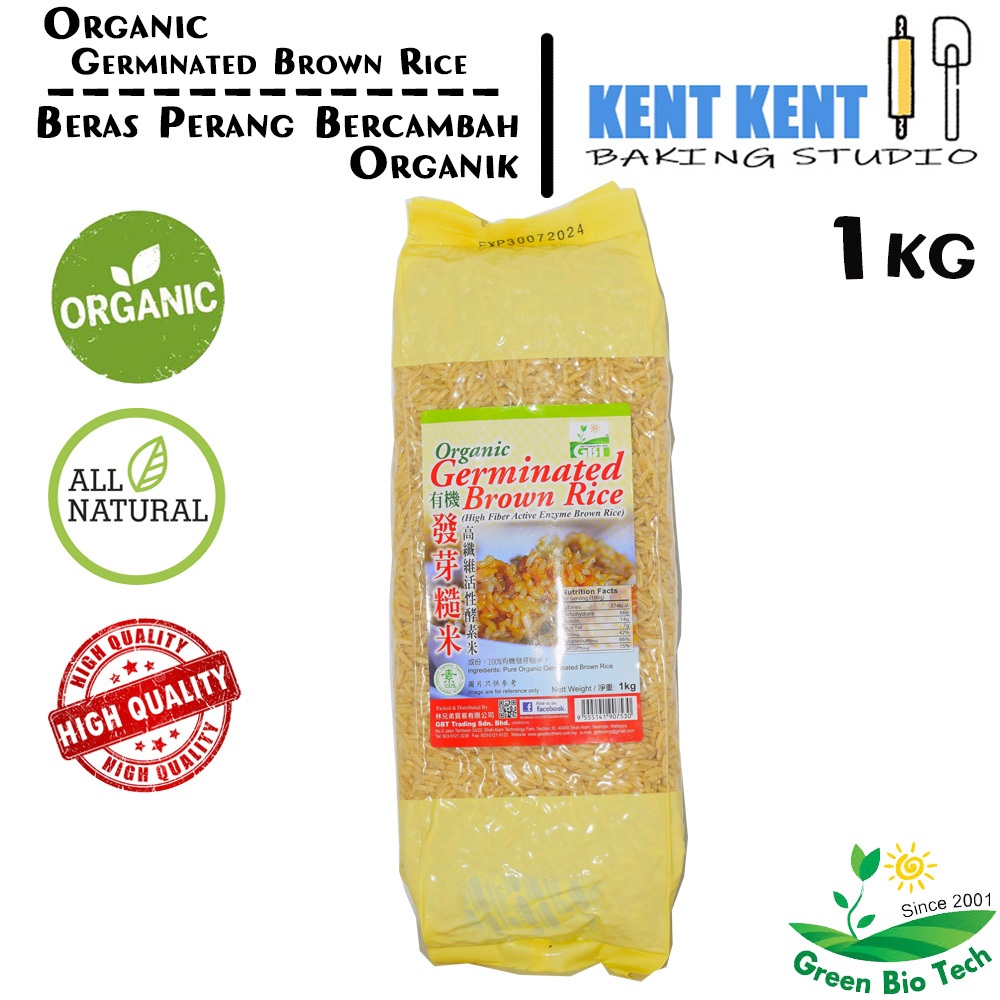 GBT Organic Germinated Brown Rice / Beras Perang Bercambah Organik 1kg ...