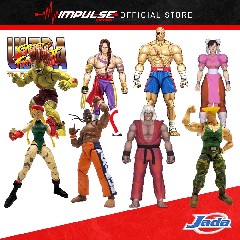 Jada Toys Ultra Street Fighters 2 Ii 6 Action Figures Guile Cammy Dee Jay Vega Blanka 