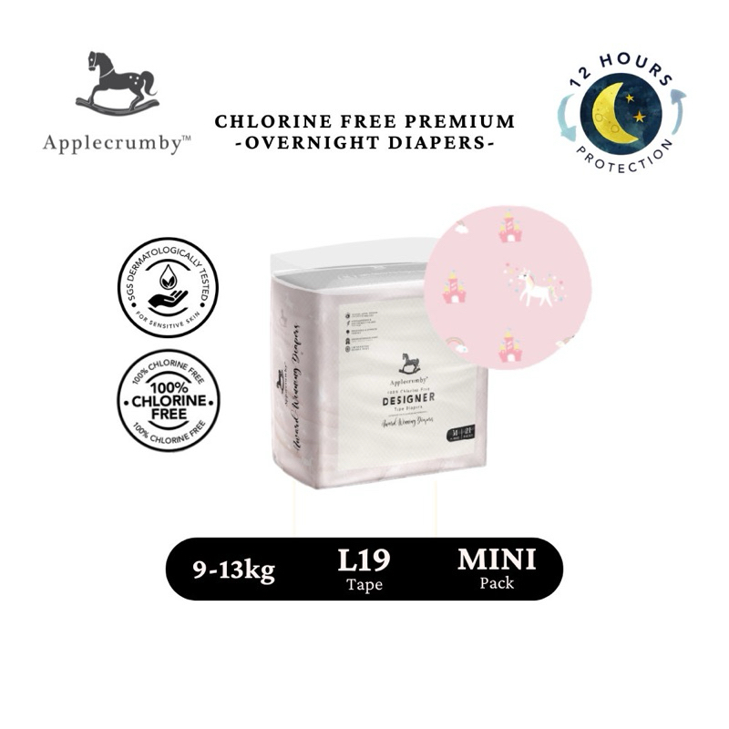 Applecrumby®AirPlus Overnight Designer Diapers Unicorn🦄 Twin Packs Tape ...