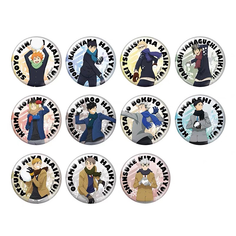 Haikyu official badge Hinata Kageyama Tsukishima Tadashi Kemma Kuroo ...