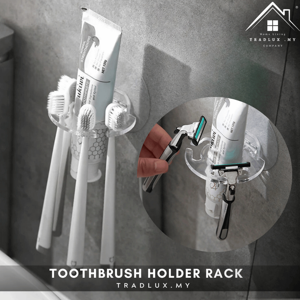 Tradlux Toothbrush Holder Punch-free Toothbrush Rack Holder Wall ...