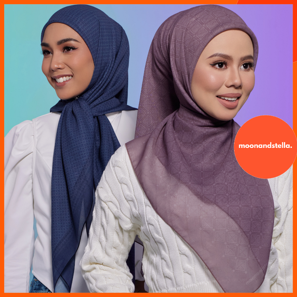 TUDUNG BAWAL PLAIN with GEOMETRICAL & FLORAL PRINTED by moonandstella ...