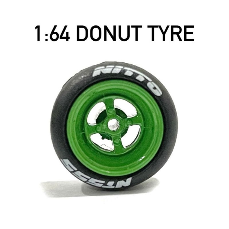 1/64 Tayar Getah 11mm 4-Spoke Donut Custom Rubber Wheels No Axle ...