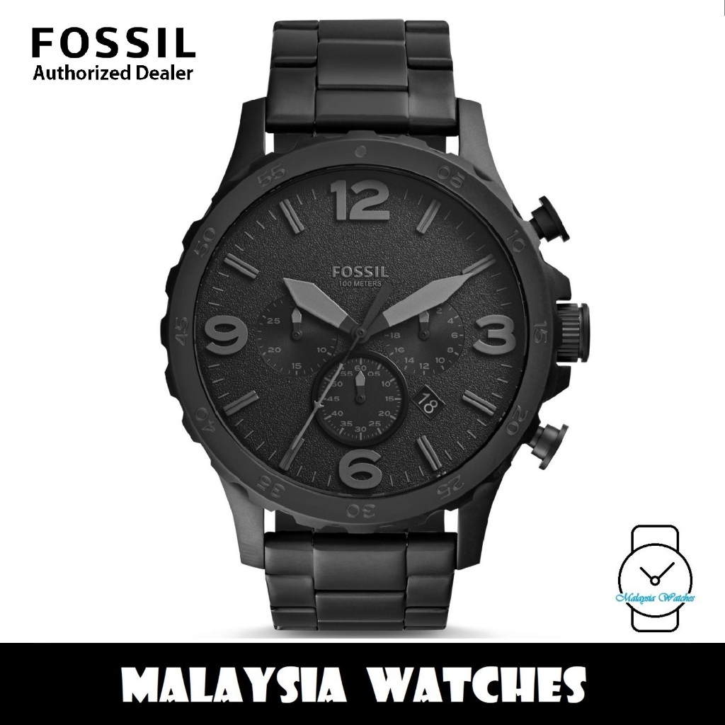 OFFICIAL WARRANTY Fossil JR1401 Nate Chronograph Black Stainless Steel Watch 2 Yrs Warranty Shopee Malaysia