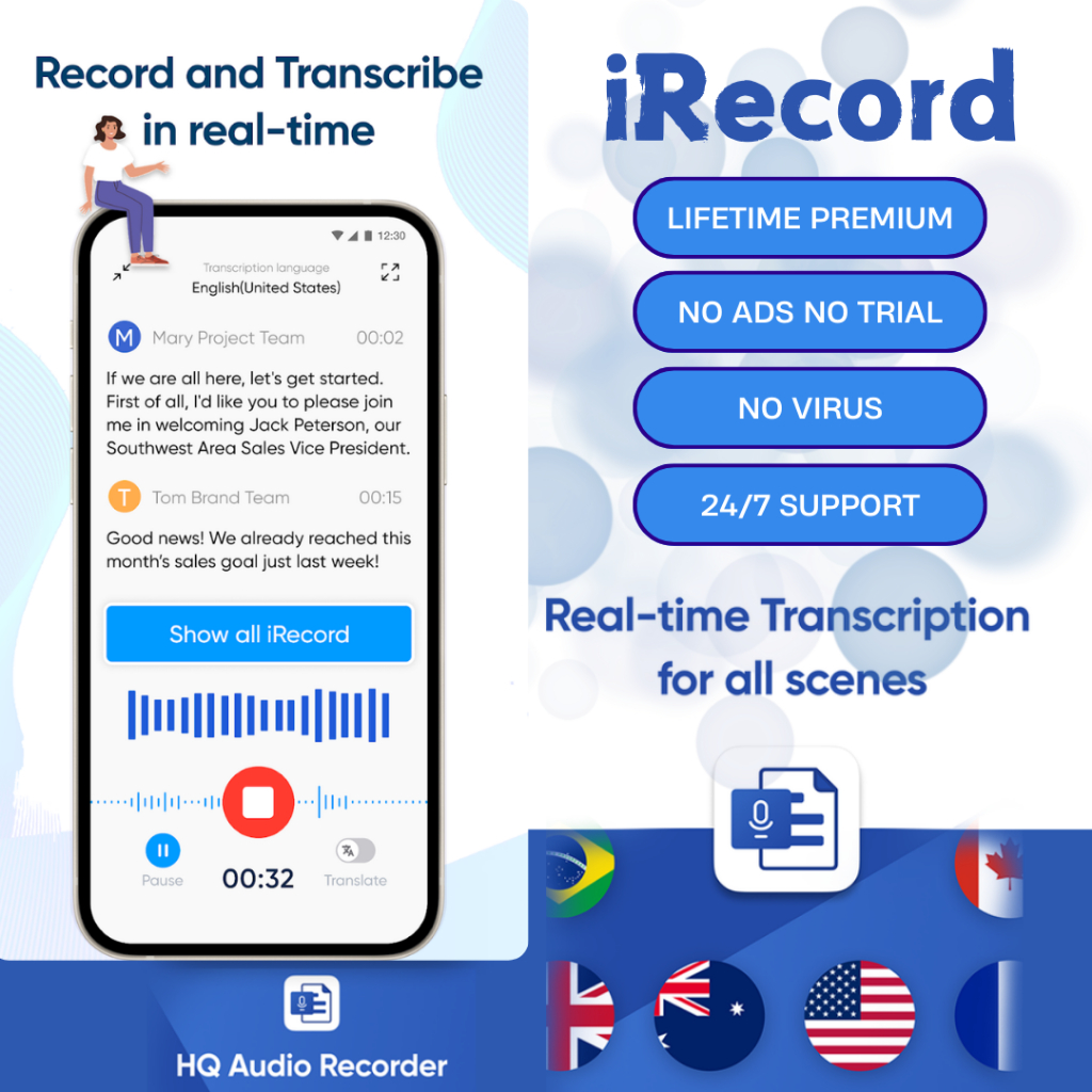 iRecord Transcribe Voice Note Pro v2 4 0 (Premium Unlocked) Android