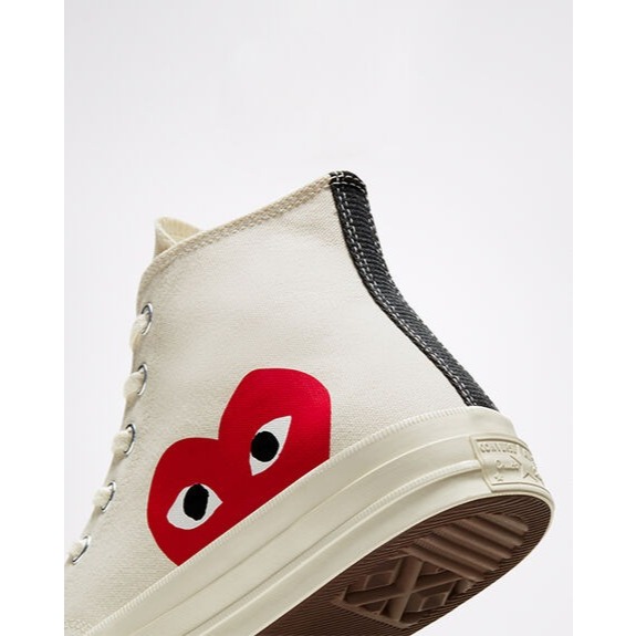 Converse x Comme des Garcons PLAY Chuck 70 UNISEX HIGH TOP SHOE Color Milk White High Risk Red SKU 150205C Shopee Malaysia
