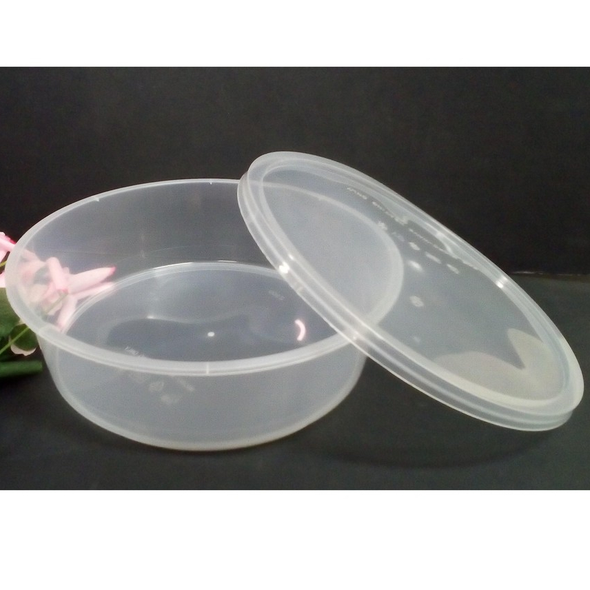 10'S/PKT BERKAS KOTAK Plastik Bahulu Round Food Container With Lid ...