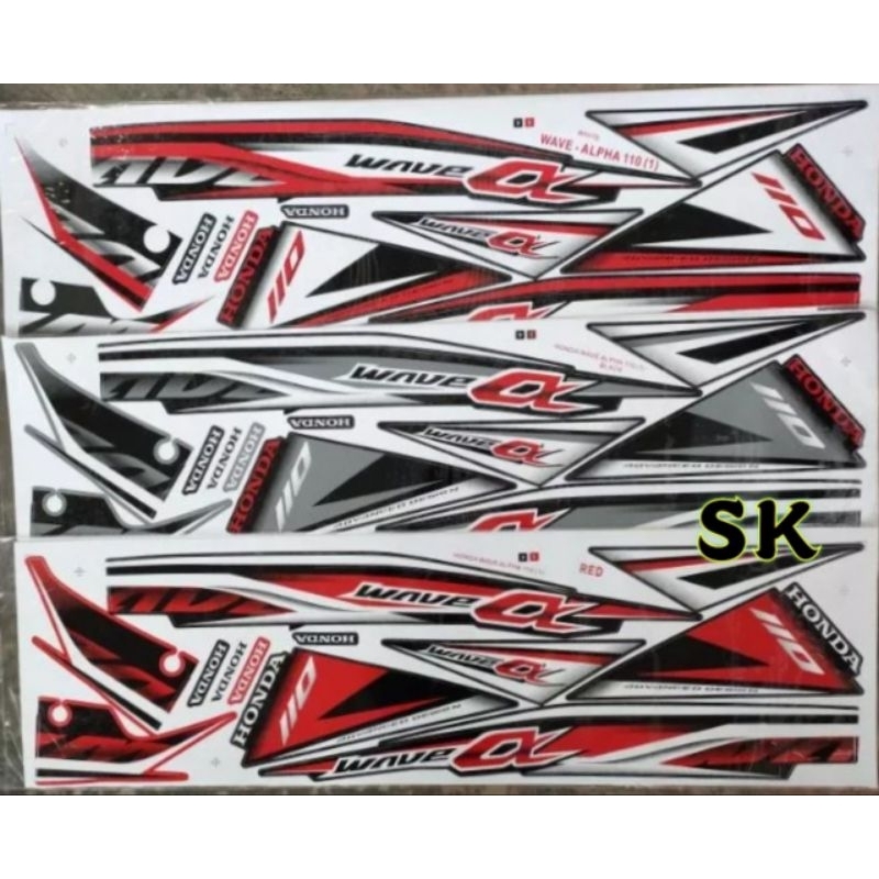 HONDA WAVE ALPHA WAVE110 CX (1) STRIPE BODY STICKER STIKER (READY STOCK ...