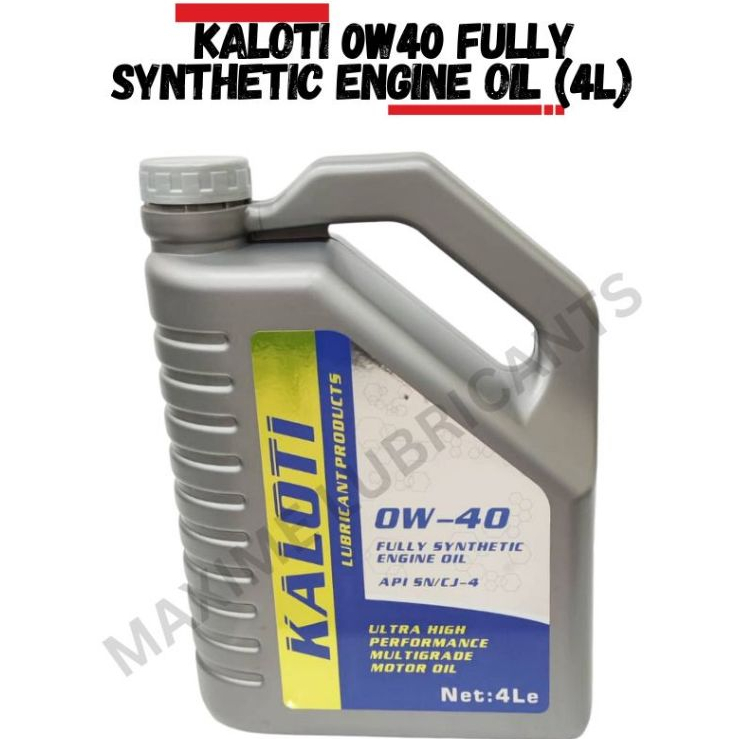 [US Tech] KALOTI 0W40 Fully Synthetic Engine Oil (4L/1L) + FREE GIFT ...