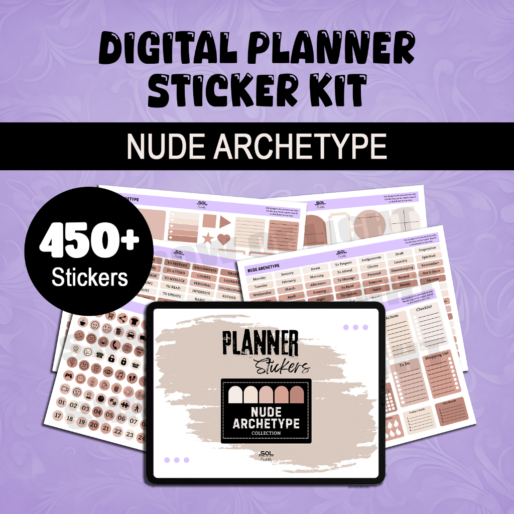 Brown Archetype Digital Planner Stickers | Digital Sticker Book | PDF ...