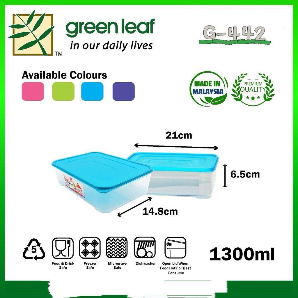 Greenleaf Food Container G-442 BPA Free 1300ml Assorted | Shopee Malaysia