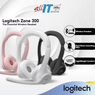 Logitech Zone 300 Wireless Bluetooth Headset With Noise-Canceling Microphone | Compatible with Windows, Mac, Chrome