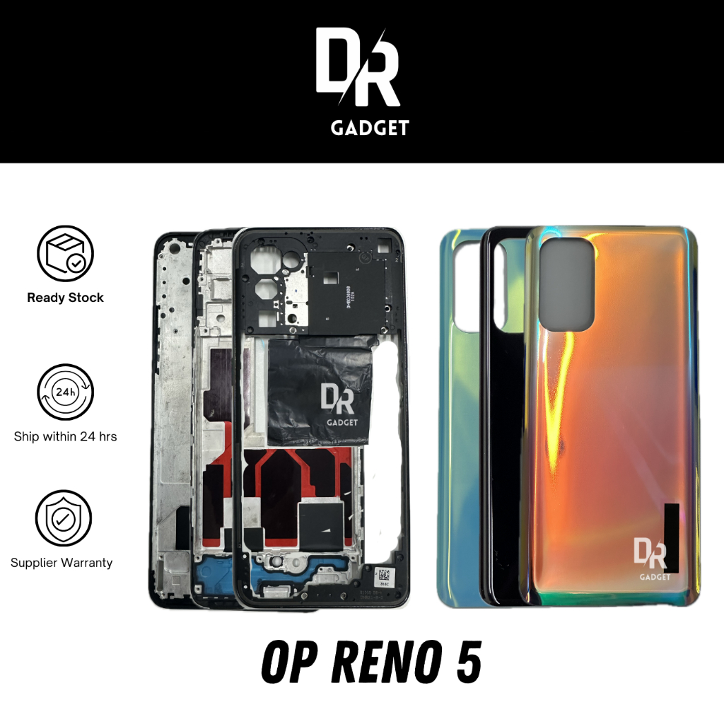 Dr Gadget OP RENO 5 Middle Frame / Back Glass / Battery Cover / Housing ...