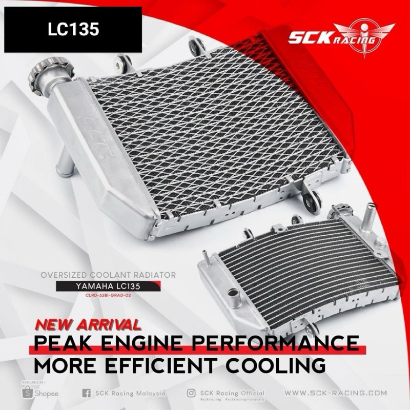 SCK RACING RADIATOR BIG 550Ml LC135/Y15ZR/Y16ZR/RS150/RSX150 BIG ...