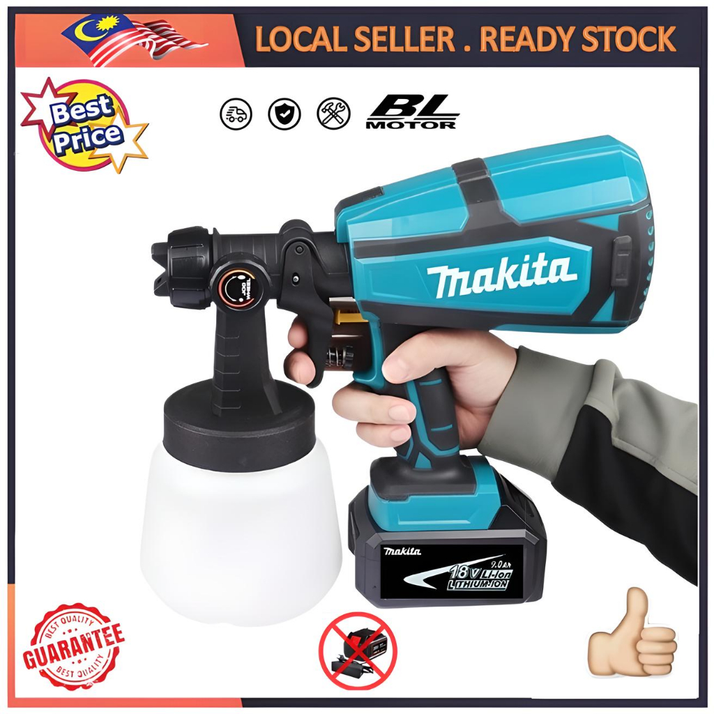 Makita Electric Brushless Airless Paint Sprayer 800ML 1000ML 2000W 800W Removable High Preesure Electric Paint Sprayer Shopee Malaysia