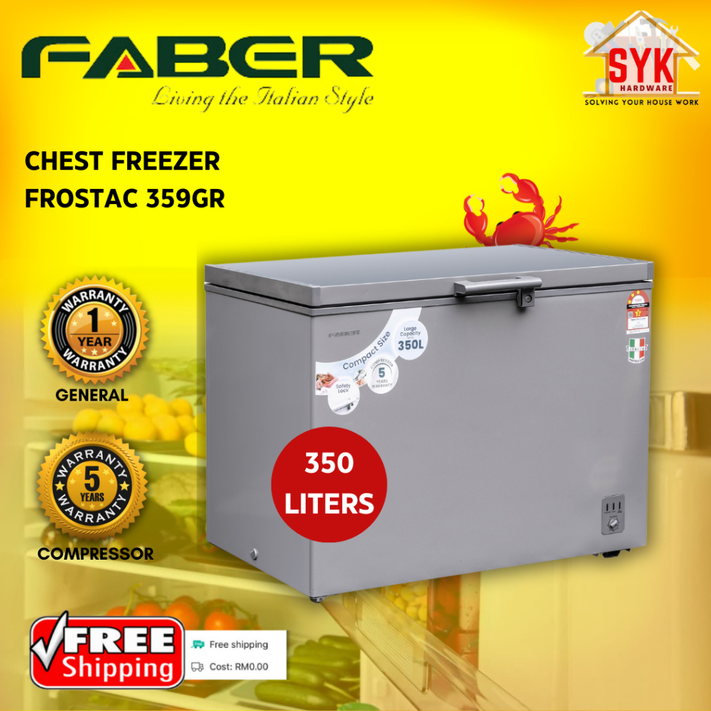 SYK Free Shipping Faber Frostac 359GR 350 Liters Chest Freezer Fridge ...