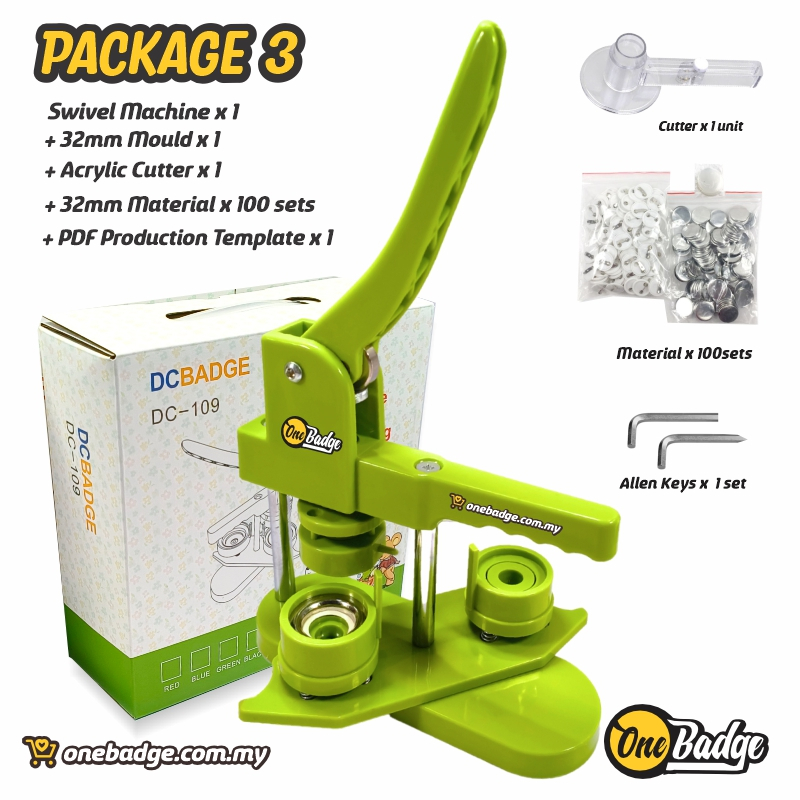 32mm Maika Greeen Button Badge Machine Package for Business Start-Up ...