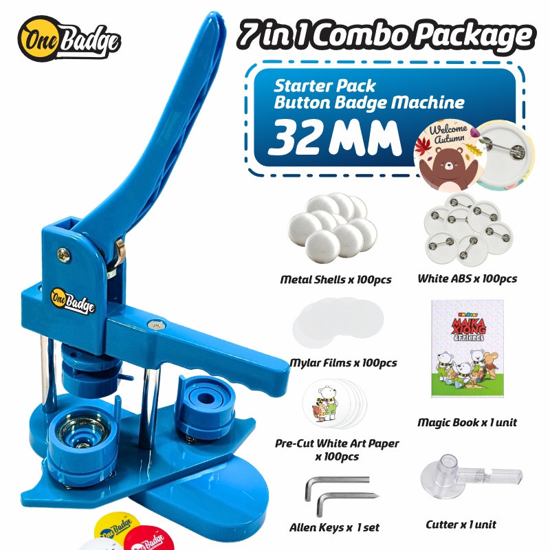 32mm Button Badge Machine | Maika Blue | Button Badge Machine Package ...