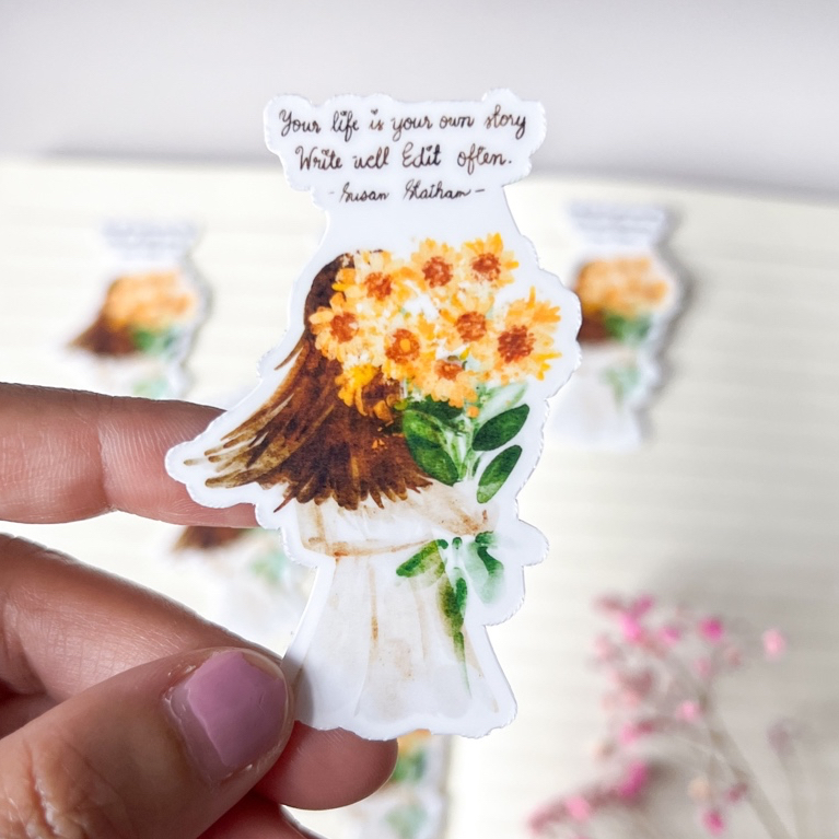 Sunflower Stickers | Handmade Motivational Stickers | Laptop Decal ...