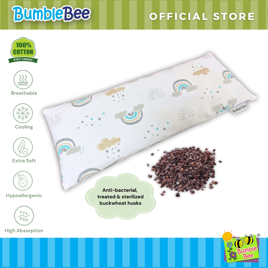Bumble Bee Organic Buckwheat/ Bean Sprout Pacifying Pillow FREE Case