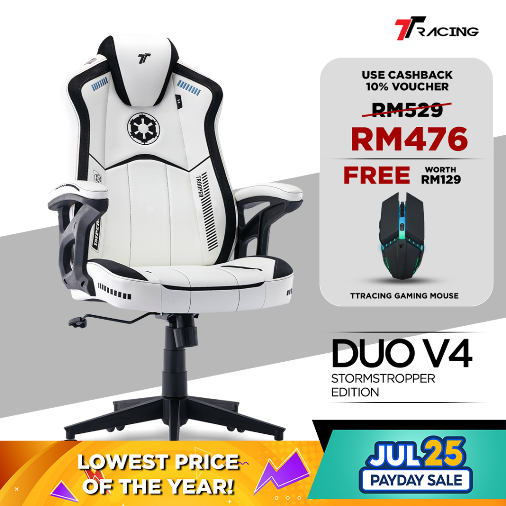 TTRacing Duo V4 Gaming Chair - Stormtrooper Edition | Shopee Malaysia