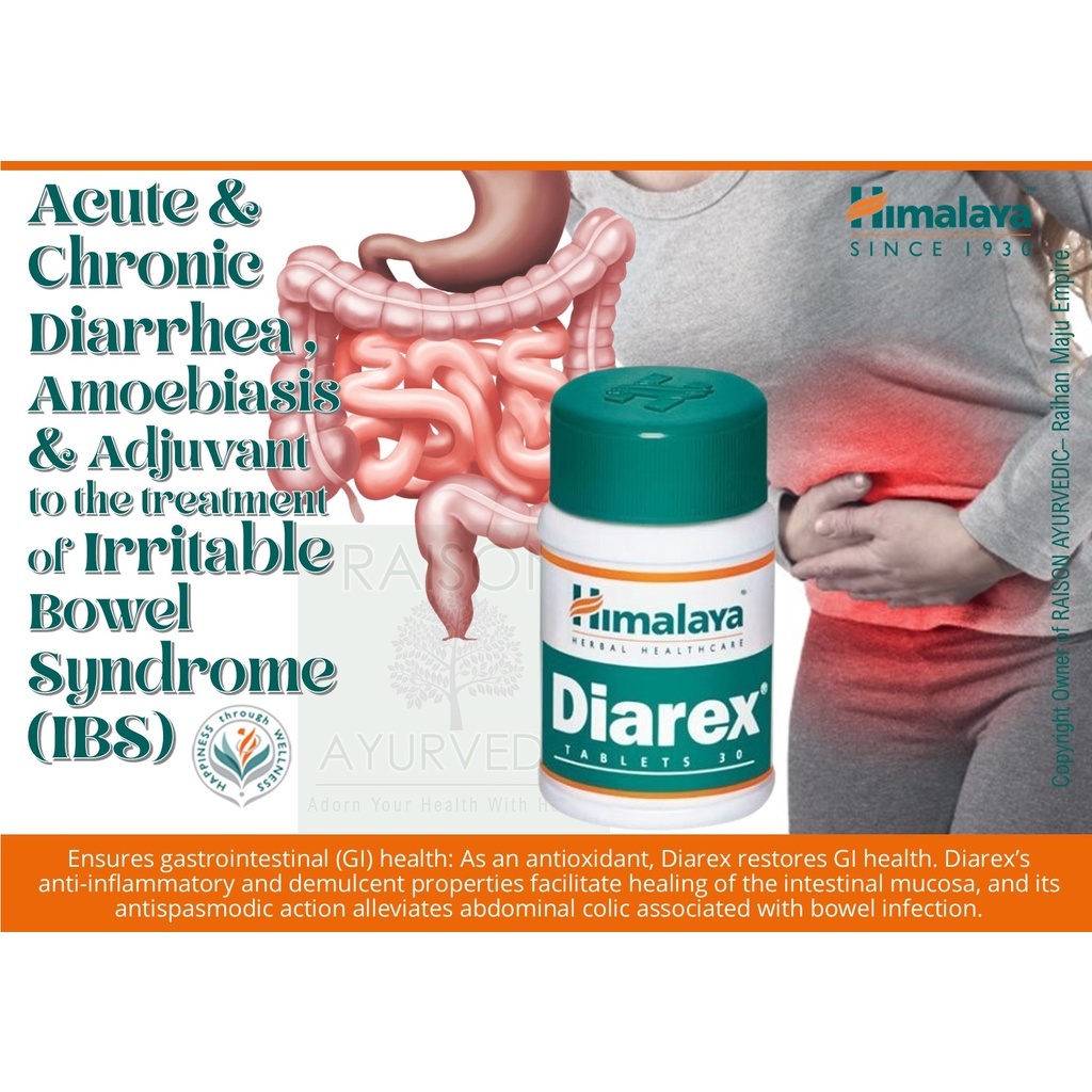 Himalaya Diarex 30 Tb - Irritable Bowel Syndrome (IBS) | Shopee Malaysia