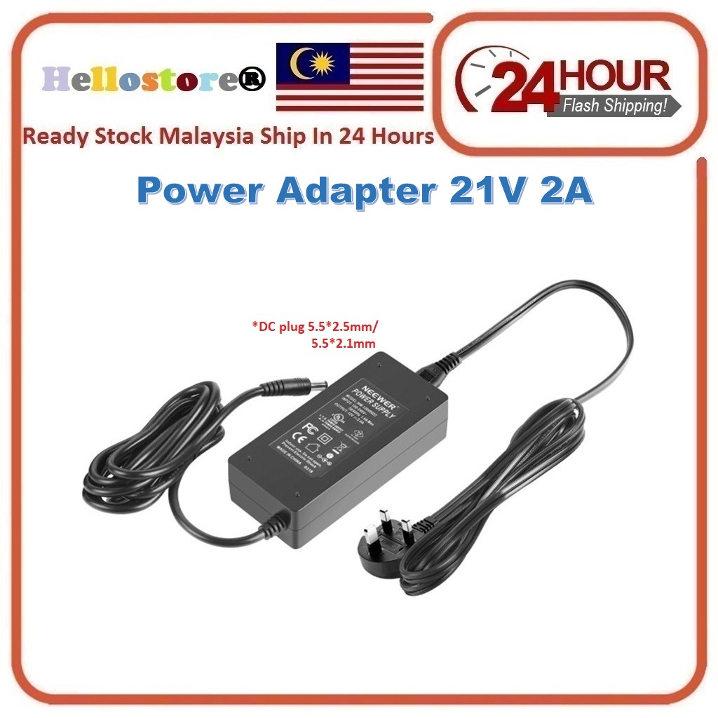 Ac To Dc Power Adapter 21V 2A AC to DC 5.5 x 2.1 / 2.5MM UK 3PIN Plug ...