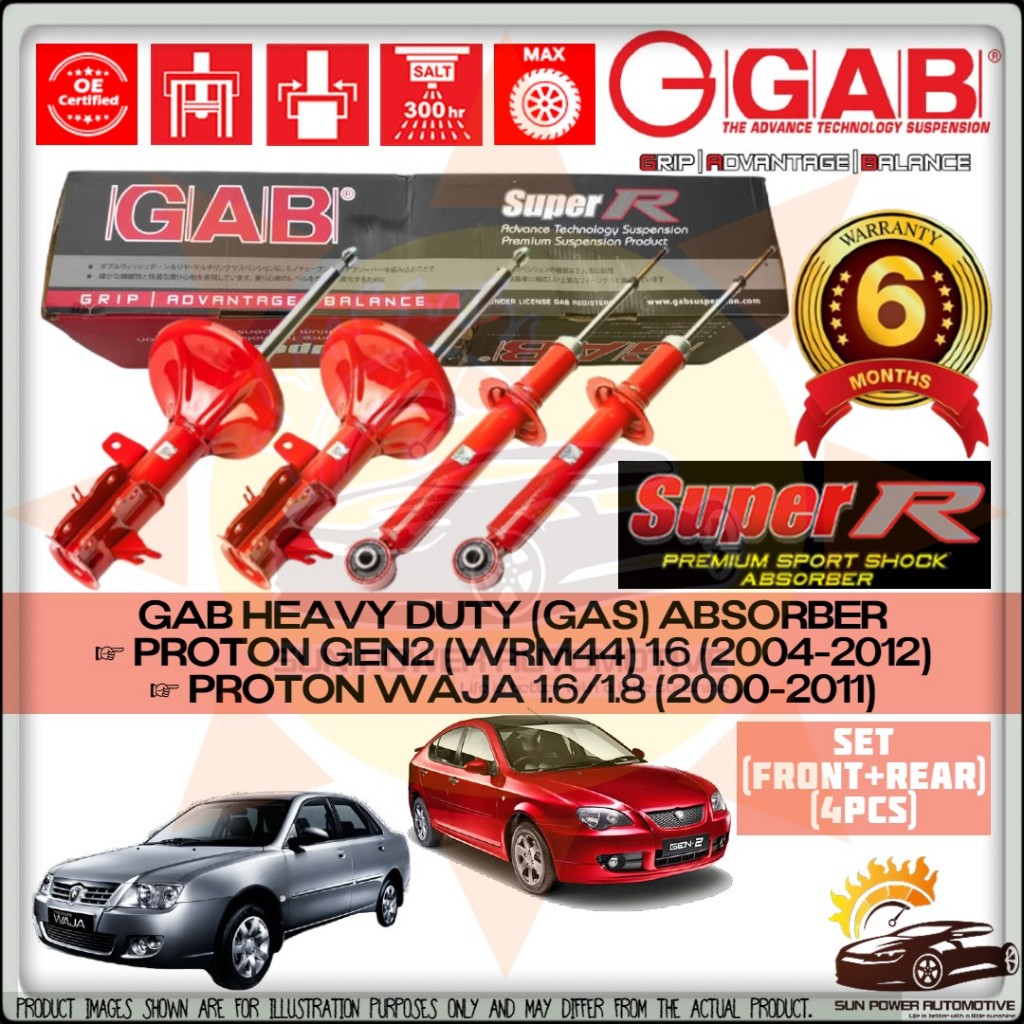 GAB SUPER R PREMIUM SPORT HEAVY DUTY Proton Gen2 Gen 2 Waja Gas Shock ...