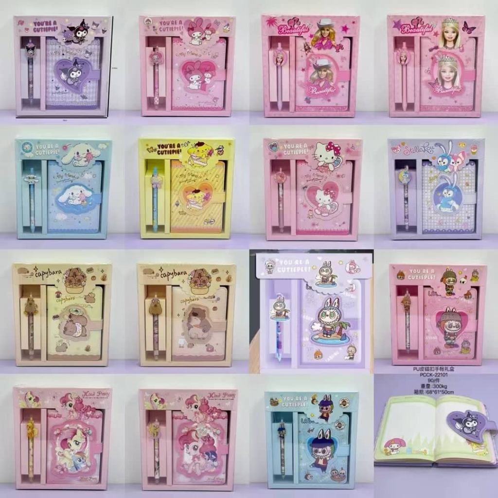 Sanrio Mymelody Kuromi Cinnamoroll Cartoon Notebook Pen Gift Box Set ...