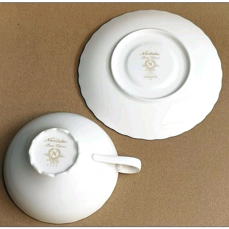 Noritake Bone China Orangerie #4504 Cup And Saucer Excellent