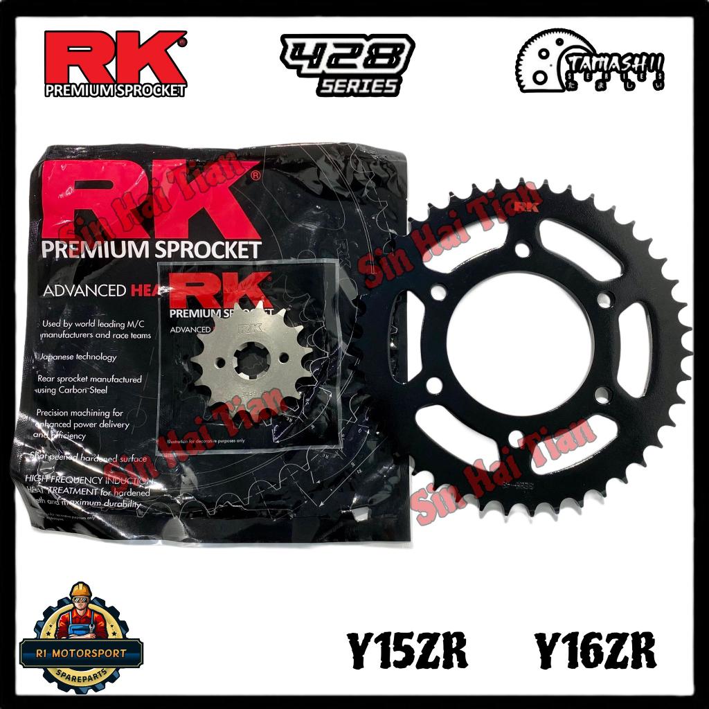 RK TAMASHII Y15ZR Y16ZR FZ150 428 Black Carbon Steel Sprocket Original ...