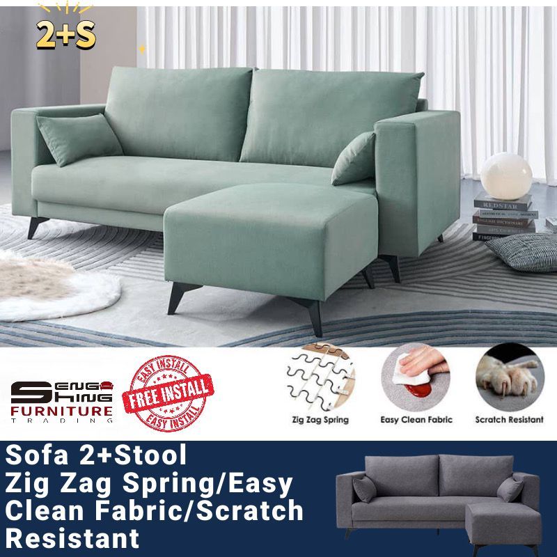 (Siap Pasang)(Free Shipping) SENG HING 6.5ft Long Chairs With Stool Zig ...