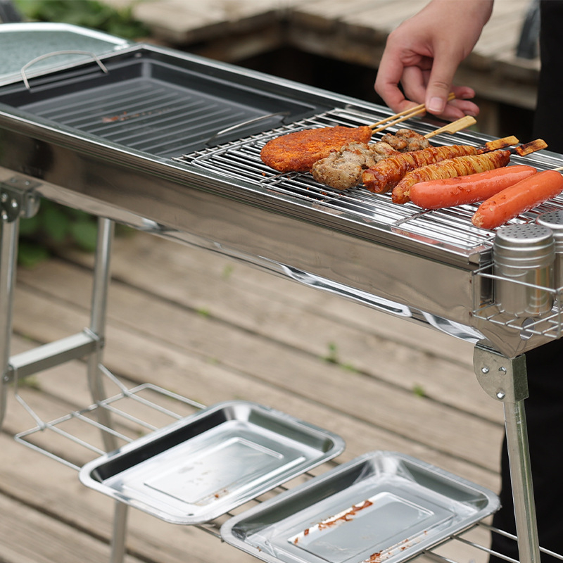 Steel Barbecue Stove Outdoor Charcoal Grilled Large Full Set Grill ...