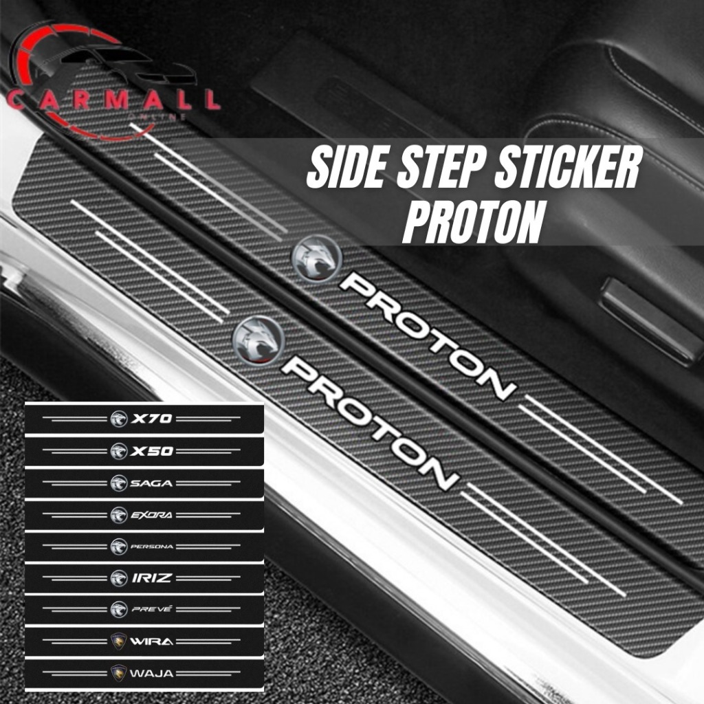 Car Door Side Step Sill Strip Carbon Fiber Anti Scratch Sticker Fiber ...