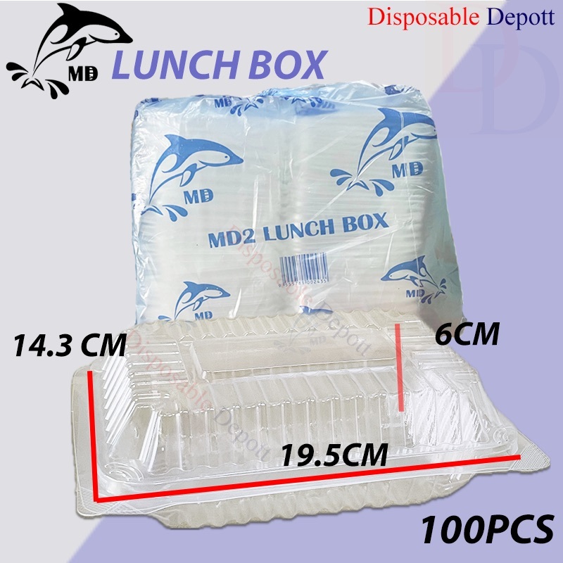 MD2 PP Lunch Box / Disposable Plastic Tapau Food Box / Food Tray ...
