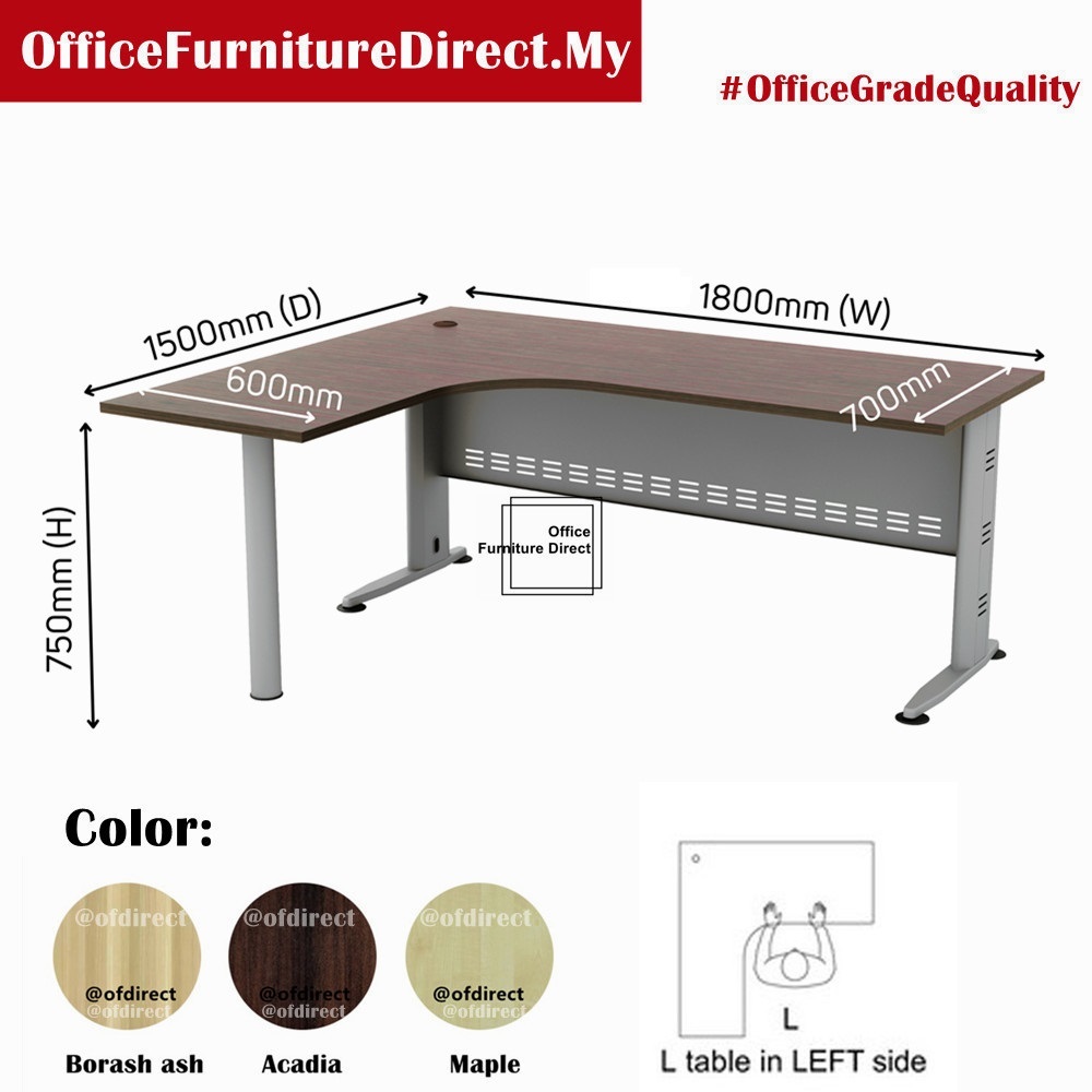 180x150cm Q L Shape Office Table QL 1815-M (Deliver Ground Floor) Home ...