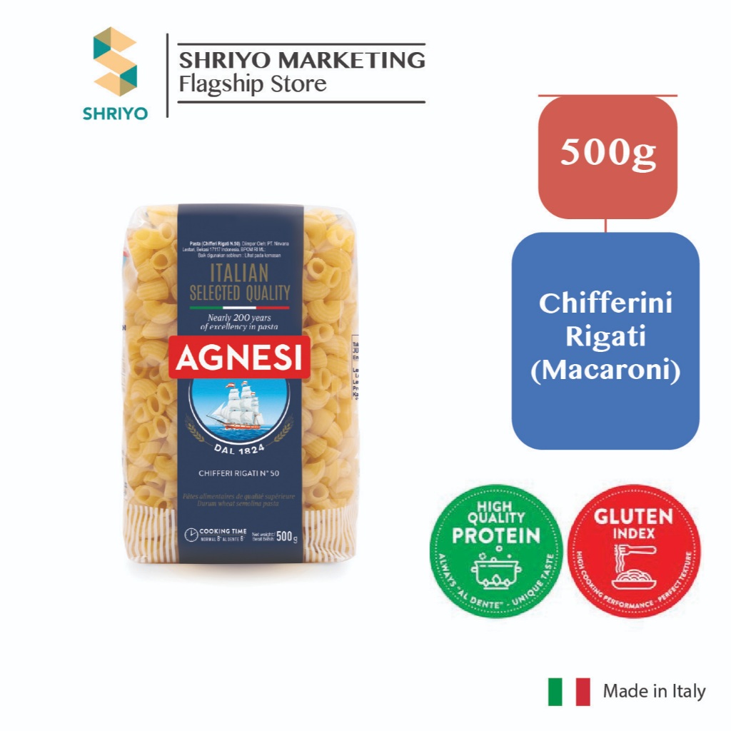 AGNESI Chifferini Rigati Macaroni (500g) | Shopee Malaysia
