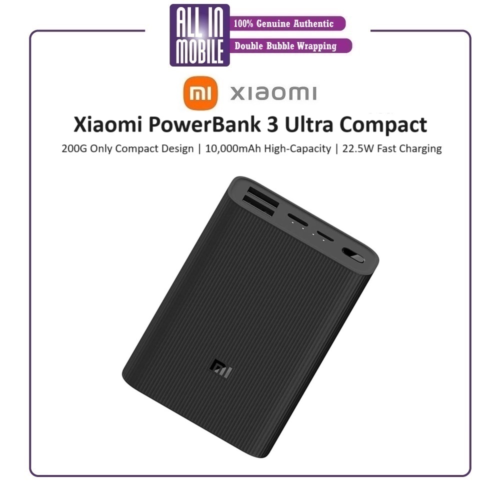 Xiaomi 10000mAh Power Bank 3 Ultra Compact | Fast Charging | Wide ...