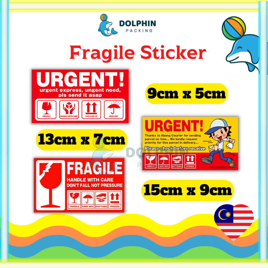 Fragile Sticker Fragile Warning Sticker Murah | Shopee Malaysia