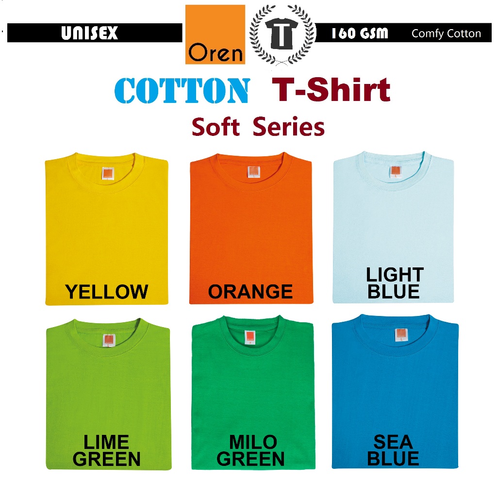 COMFY】COTTON T-Shirt Round Neck CT5107/CT5104/CT5110/CT5113