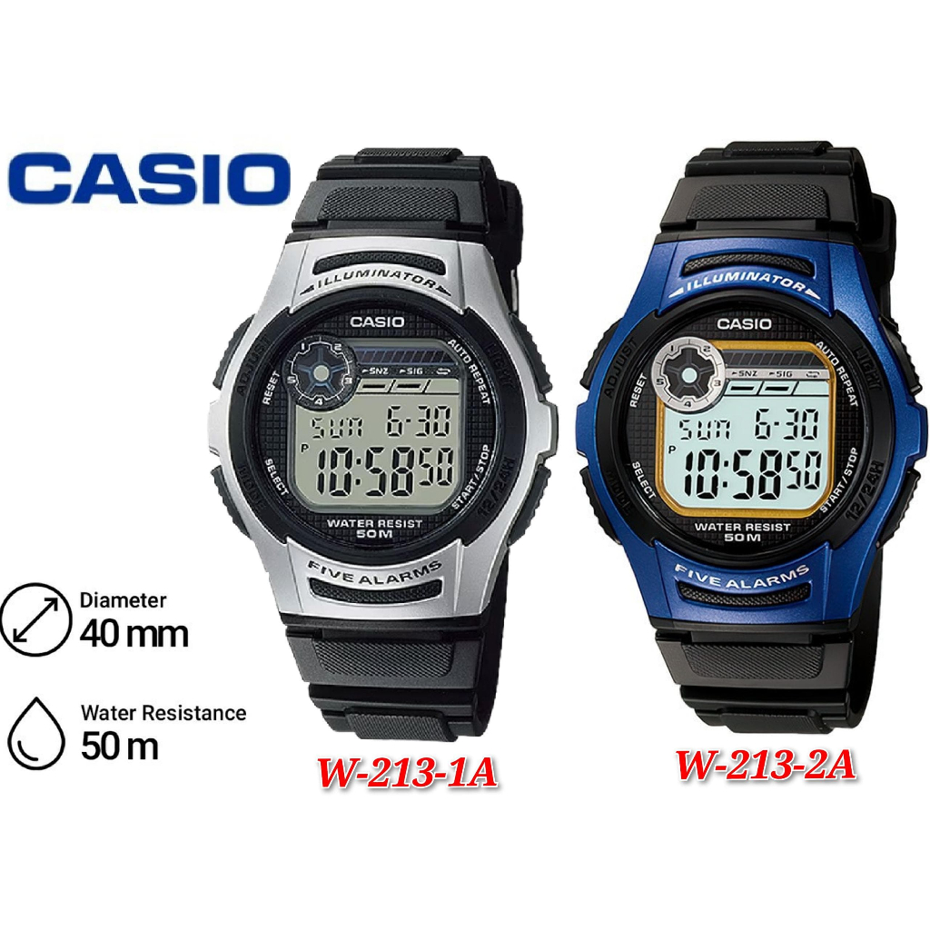 Casio W-213 Students Youth Digital Sport. | Shopee Malaysia