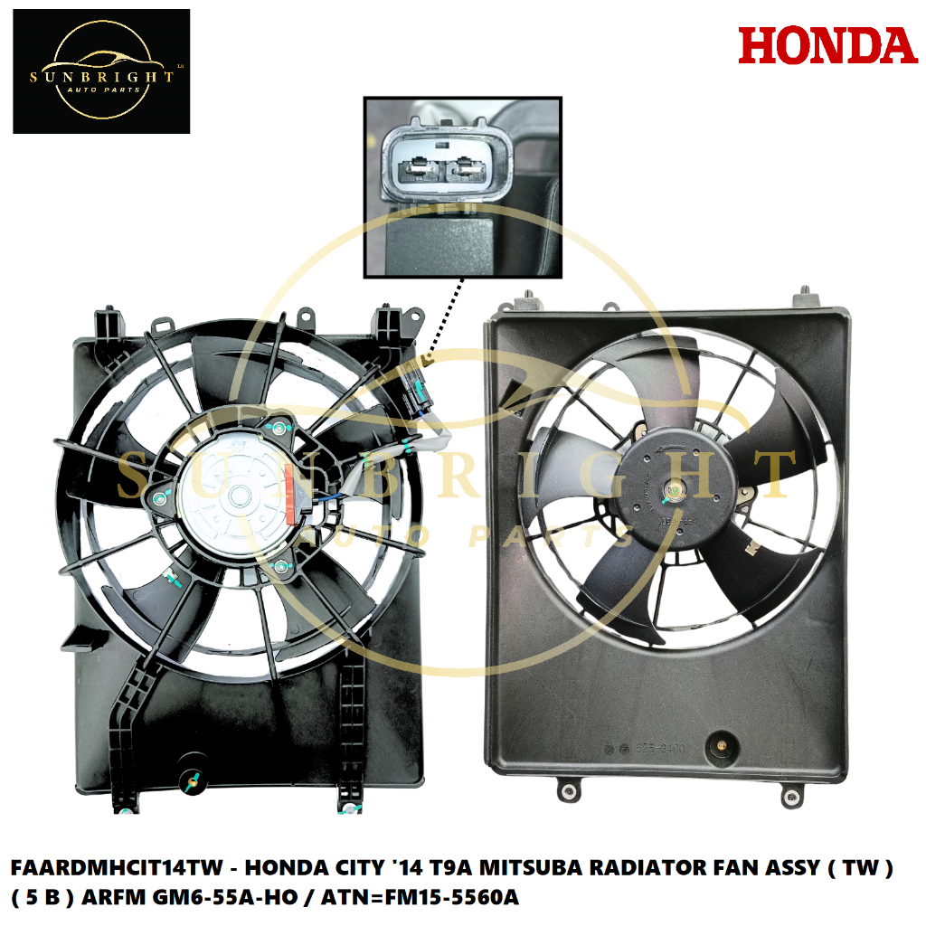 HONDA CITY '14 T9A MITSUBA RADIATOR FAN ASSY ( TW ) ( 5 B ) ARFM GM6 ...