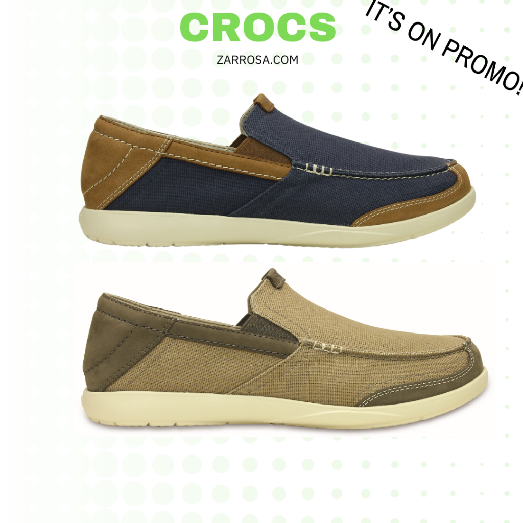 Crocs Walu Luxe Canvas loafer men authentic 203473 Shopee Malaysia