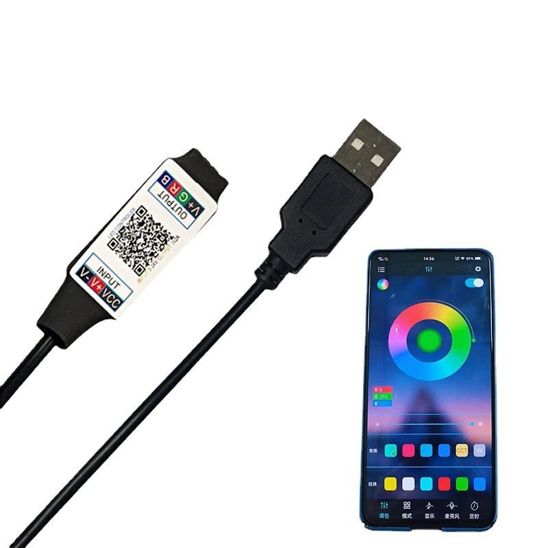 5V Bluetooth Controller for USB RGB Colourful LED Strip Light 灯带蓝牙控制器 ...