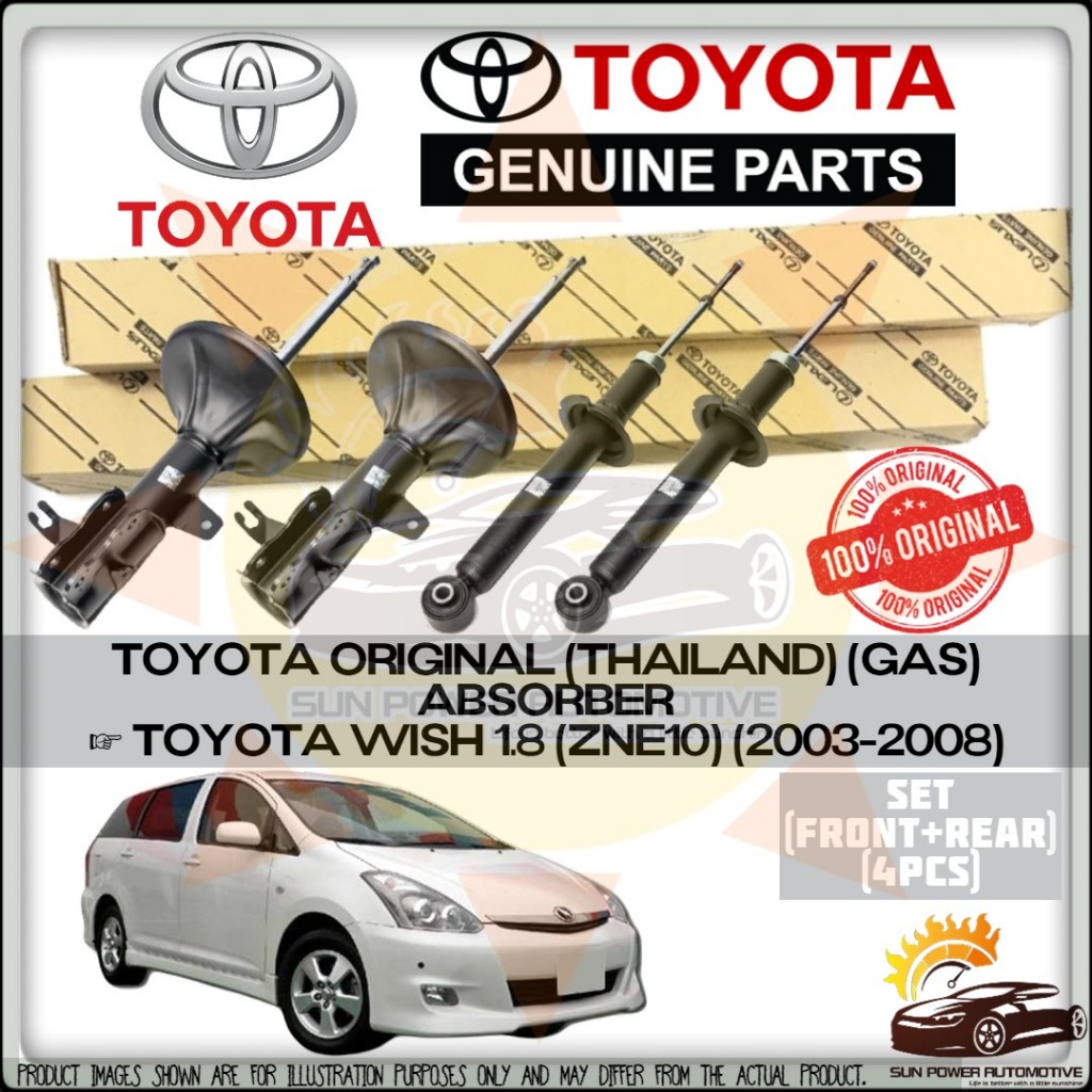 100% ORIGINAL GENUINE TOYOTA Wish 1.8 ZNE10 (2003-2008) Gas Shock Strut ...