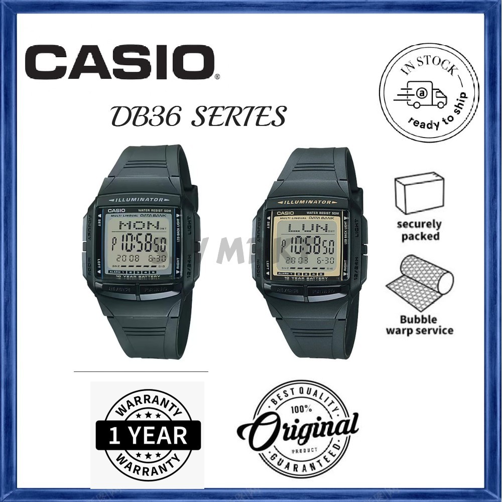 Casio DB36-1AV/DB-36-9AV Data Bank Watch | Shopee Malaysia