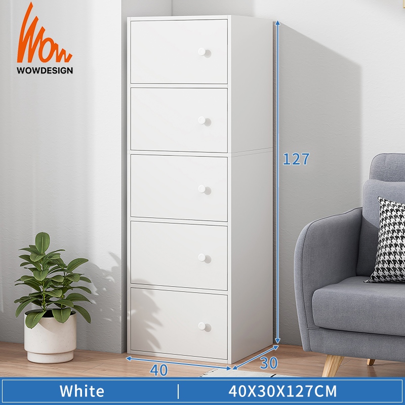 File Cabinet 6 Tier Office Storage Cabinet Bookcase Wooden Bookshelf ...