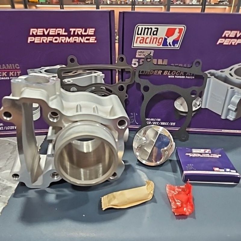 UMA RACING Y15ZR LC135 Y16ZR NVX NMAX R15 BLOCK CERAMIC 57MM 58MM ...