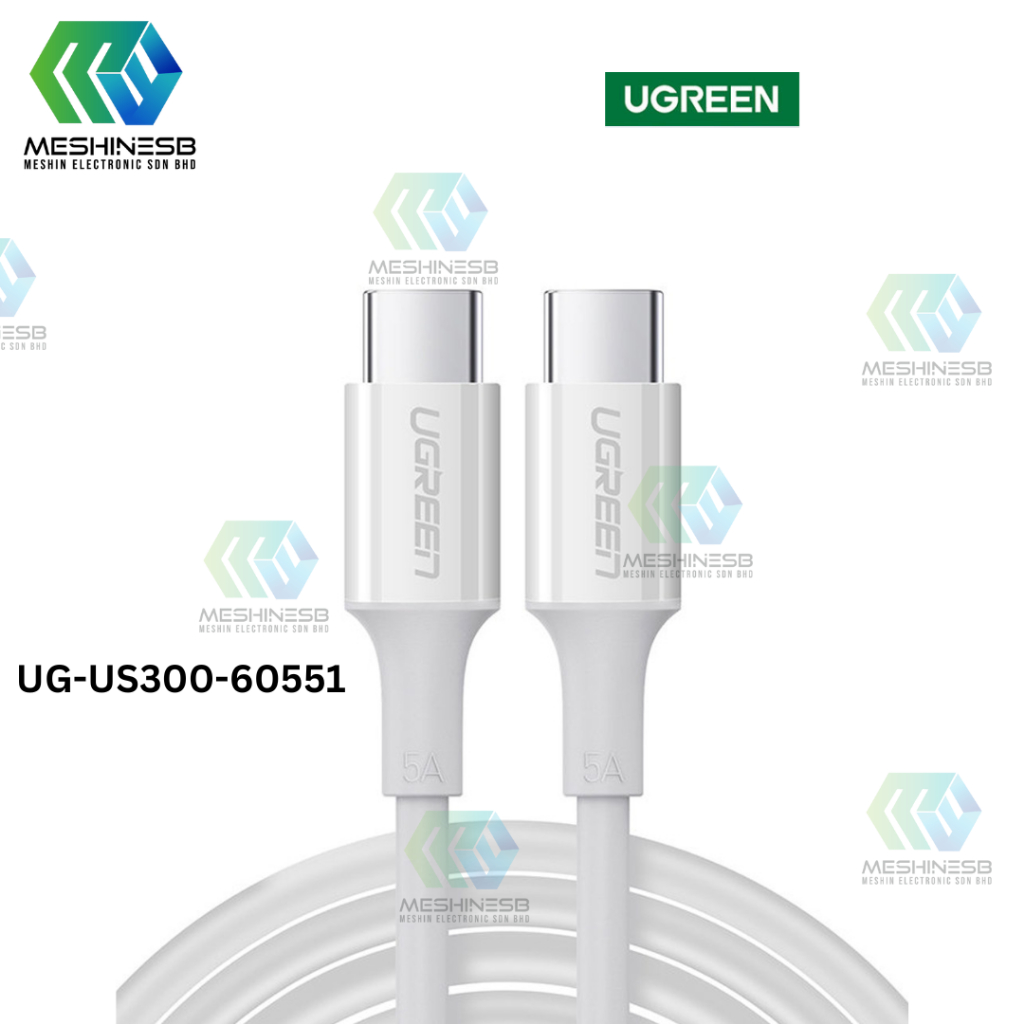 UG-US300-60551/ UGREEN USB-C 2.0 TO USB-C CABLE 100W 1M (WHITE ...