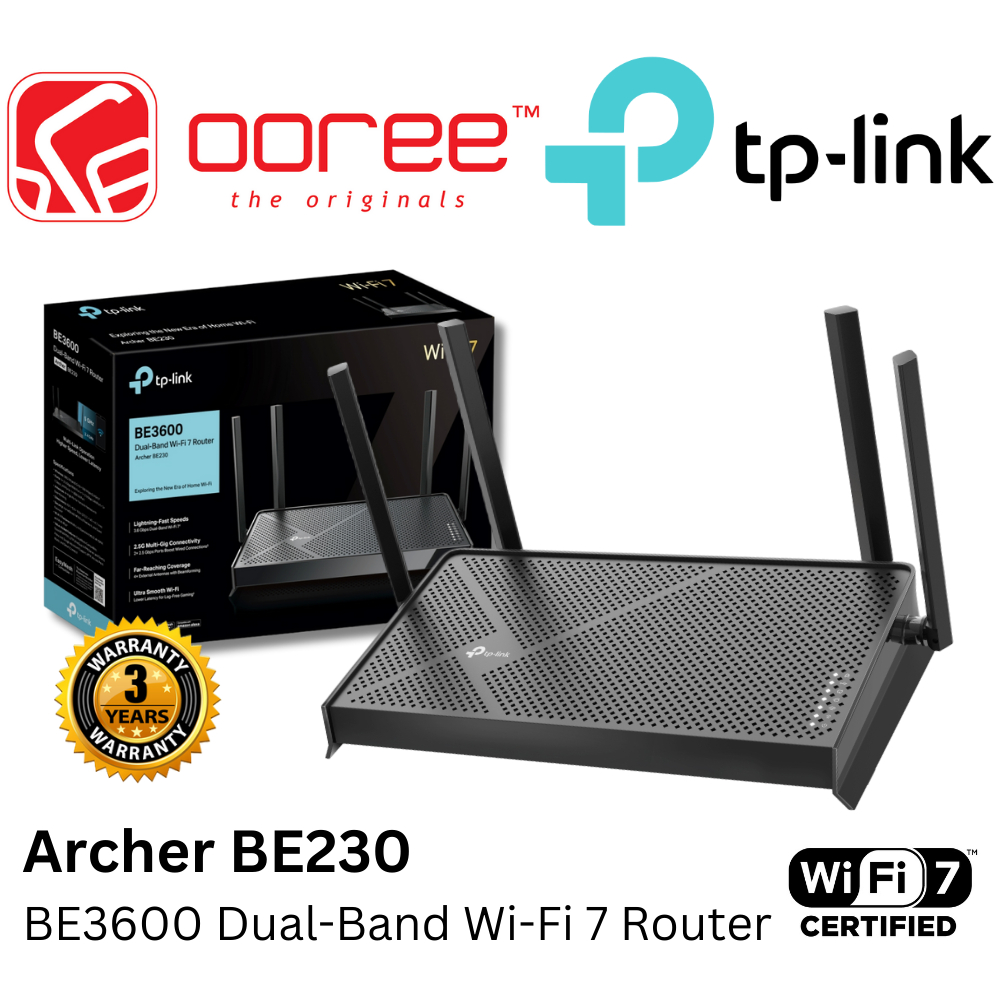 TP-LINK ARCHER BE230 BE3600 DUAL-BAND WI-FI 7 ROUTER WITH 2× 2.5G PORTS ...